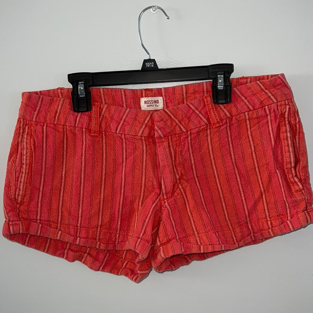 Mossimo Shorts, Burnt Orange Stripes, Size 7 Clasp